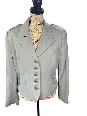Vtg Dina Bar El Tailored Light Women's Button-Front Blazer Jacket
